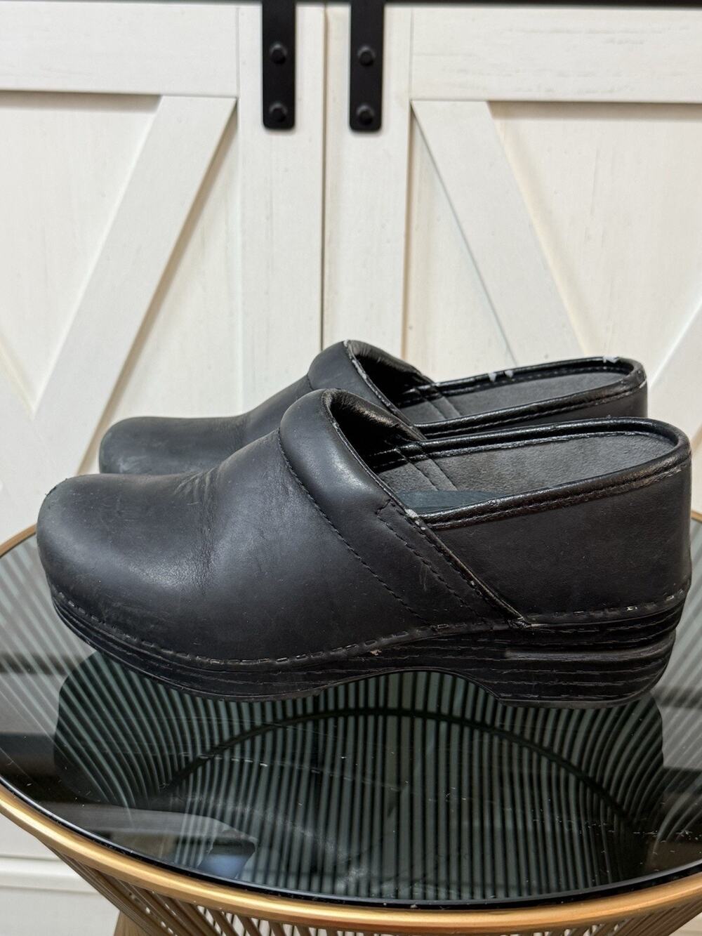 Dansko XP Women’s Black Leather Clogs Size 37 US 6.5-7 Work Comfort Shoes
